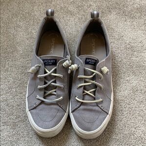 Sperry Gray Canvas Casual Shoes Women Size 12
